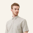 Camisa de Linho Masculina Manga Curta Holmes
